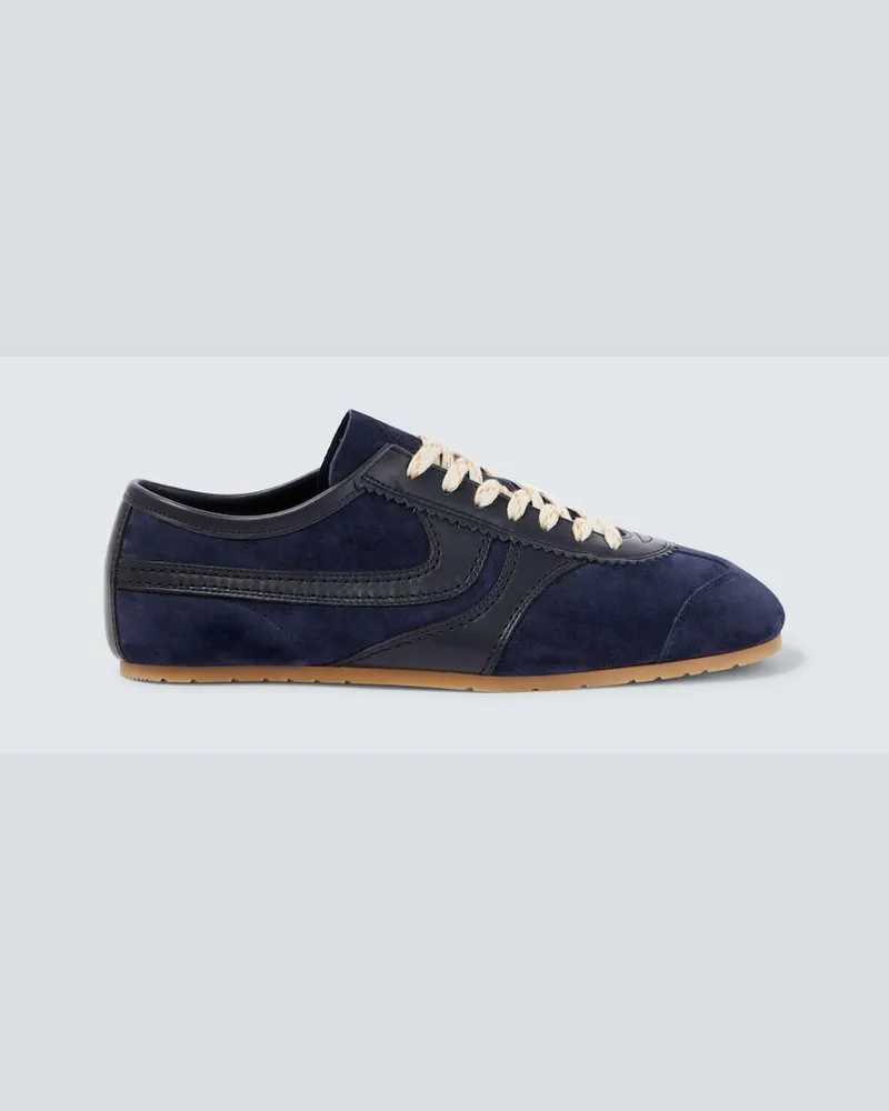 Dries van Noten Sneakers aus Veloursleder und Leder Blau