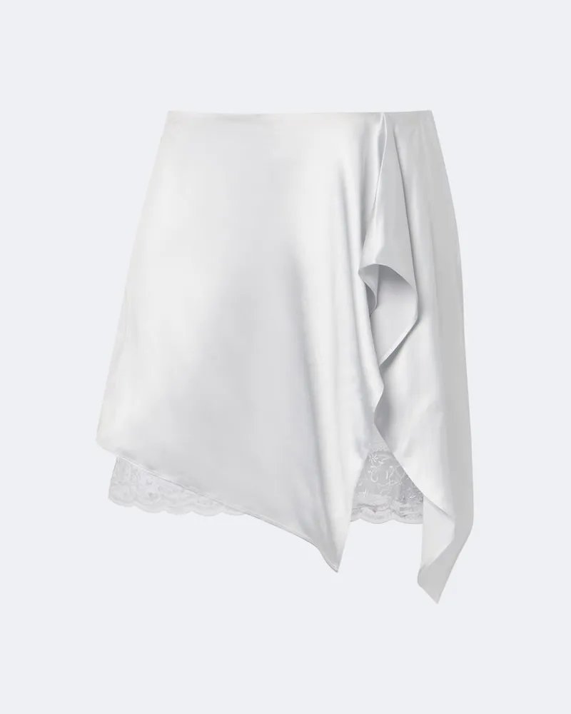 Acne Studios Minirock aus Satin mit Spitze Blau