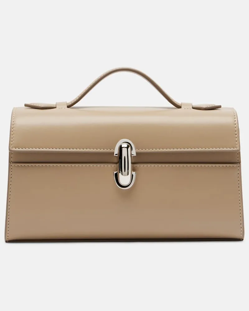 SAVETTE Tote Bag Symmetry aus Leder Beige