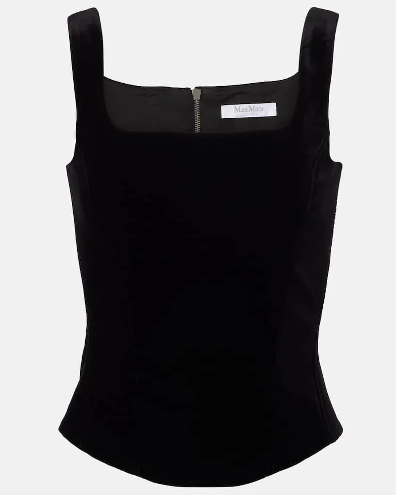 Max Mara Top aus Baumwollsamt Schwarz