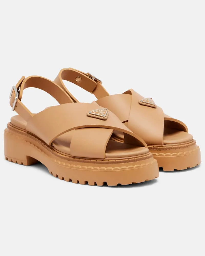 Prada Plateausandalen Gelb