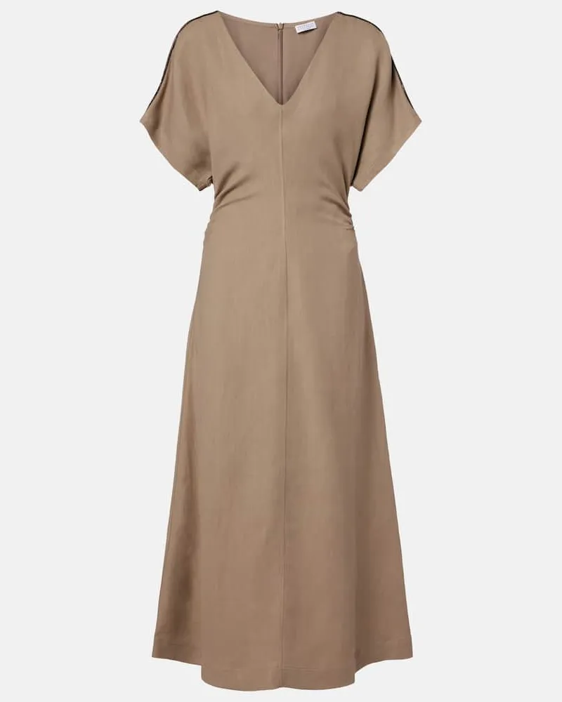 Brunello Cucinelli Midikleid Monili Beige