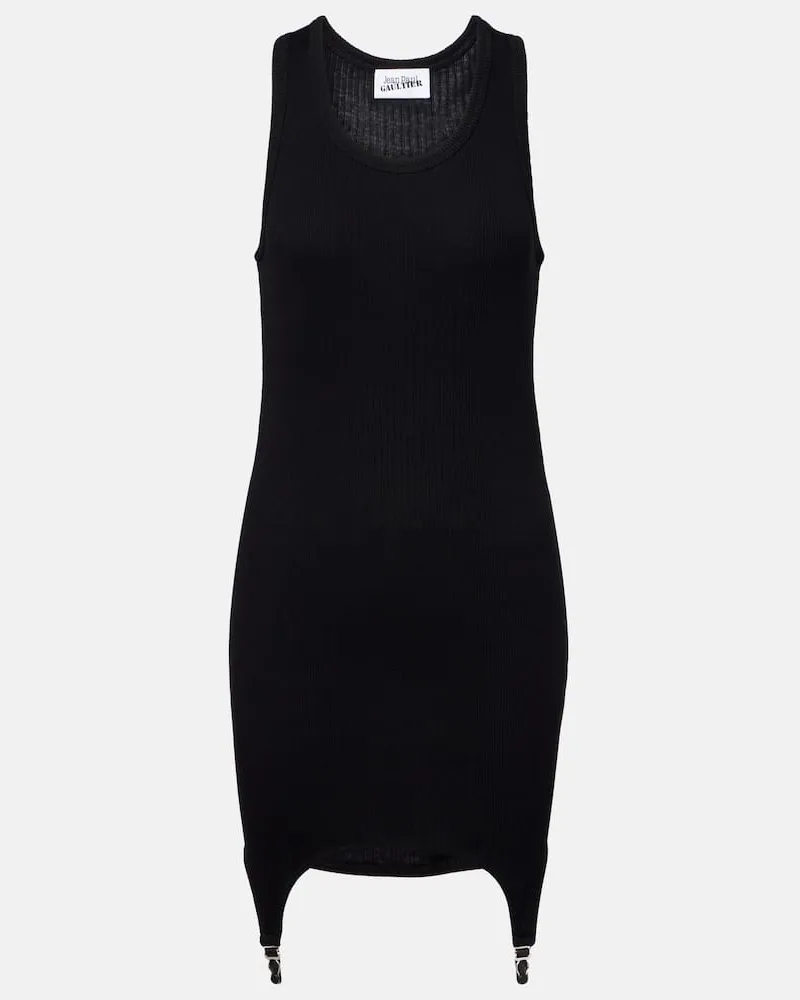 Jean Paul Gaultier Minikleid aus Baumwoll-Jersey Schwarz