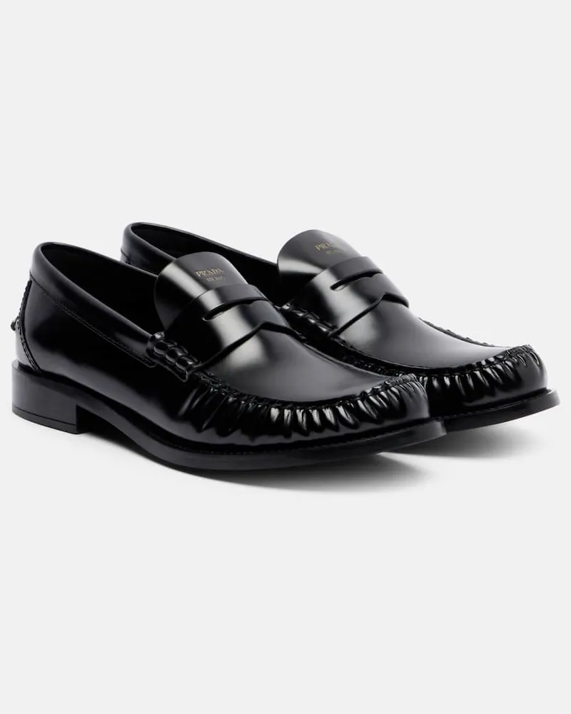 Prada Loafers aus Leder Schwarz