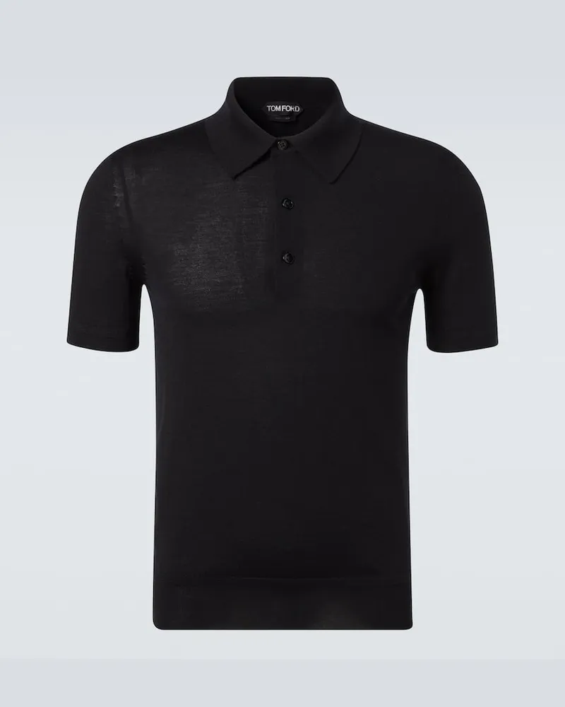 Tom Ford Polohemd aus Kaschmir und Seide Schwarz