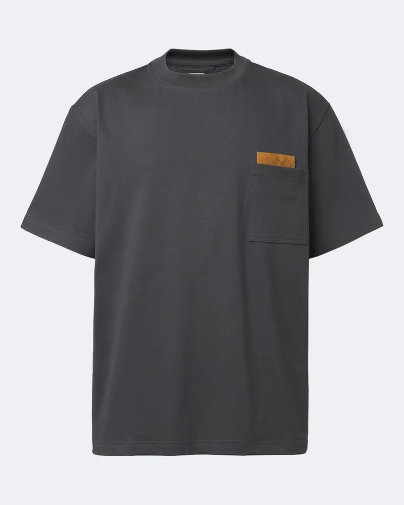Bottega Veneta T-Shirt Intrecciato aus Baumwoll-Jersey Grau