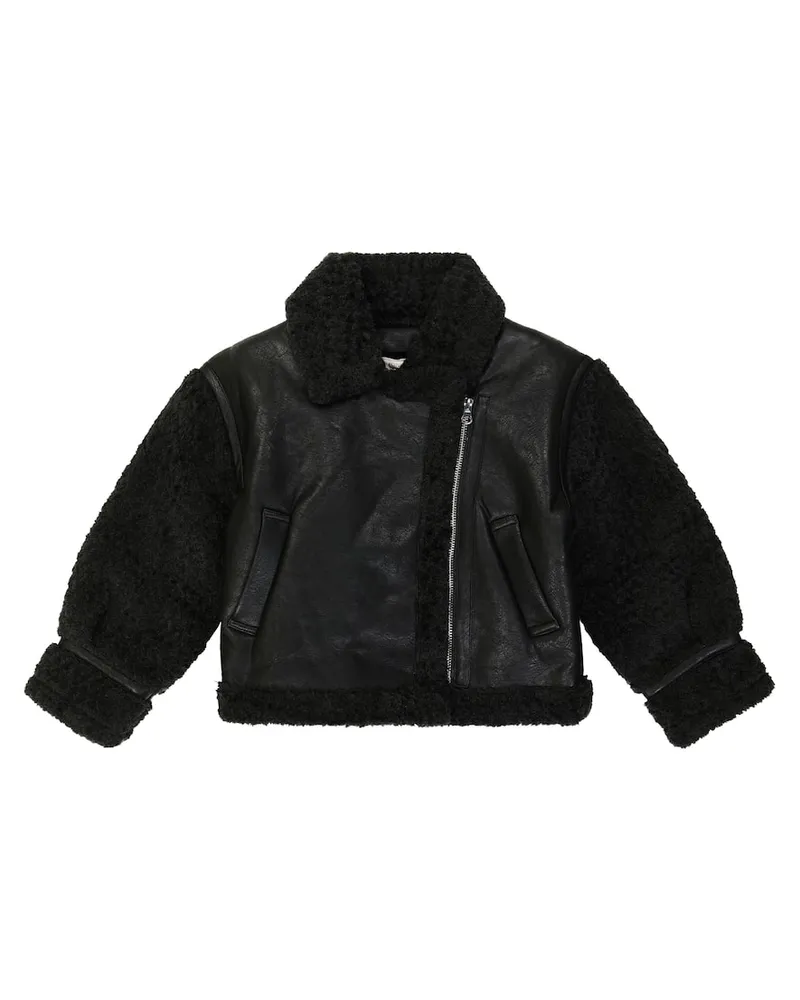 Monnalisa Jacke aus Lederimitat Schwarz