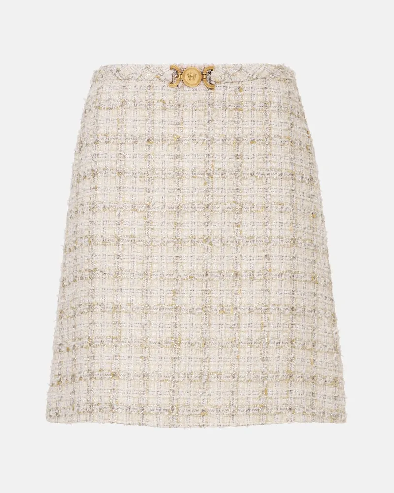 Versace Minirock aus Tweed Beige