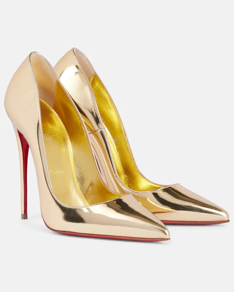 Christian Louboutin Pumps Kate Max aus Metallic-Leder Gold