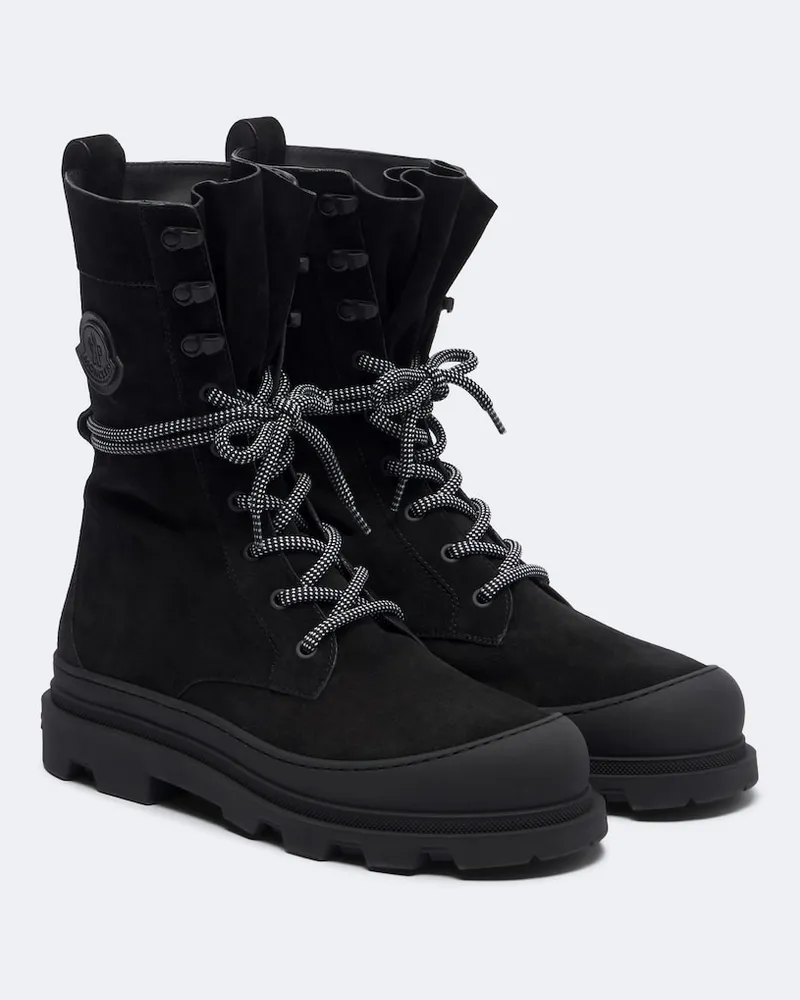 Moncler Schnürstiefel Vera aus Veloursleder Schwarz
