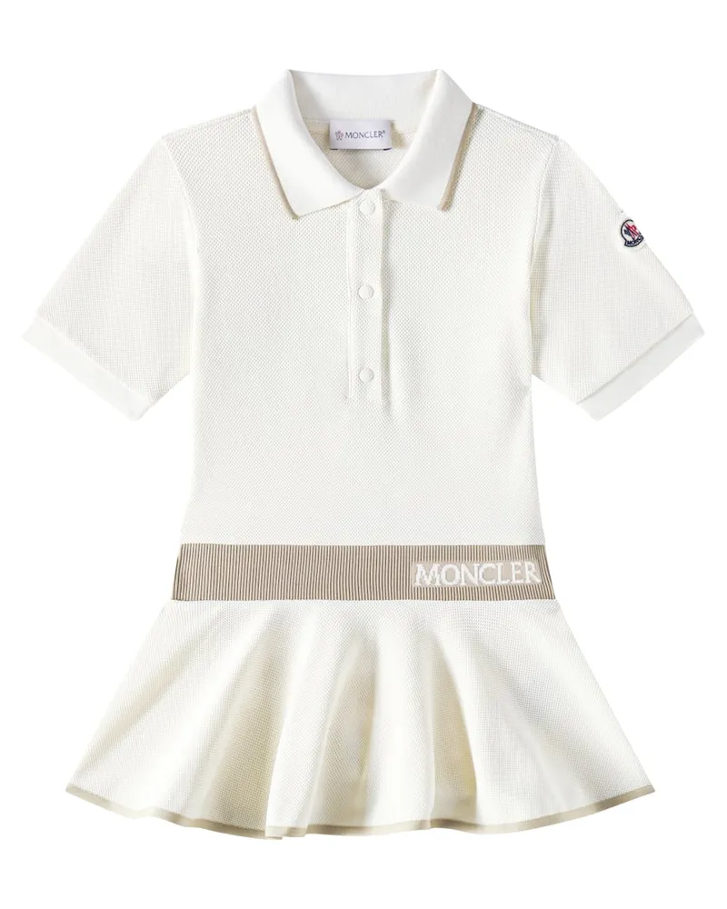Moncler Polokleid aus Piqué Weiß