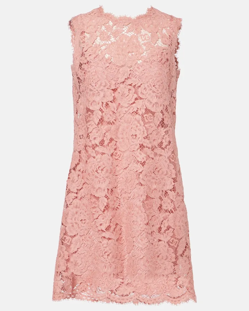 Dolce & Gabbana Minikleid DG aus Spitze Rosa