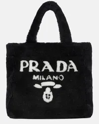 Prada Tote aus Shearling Schwarz