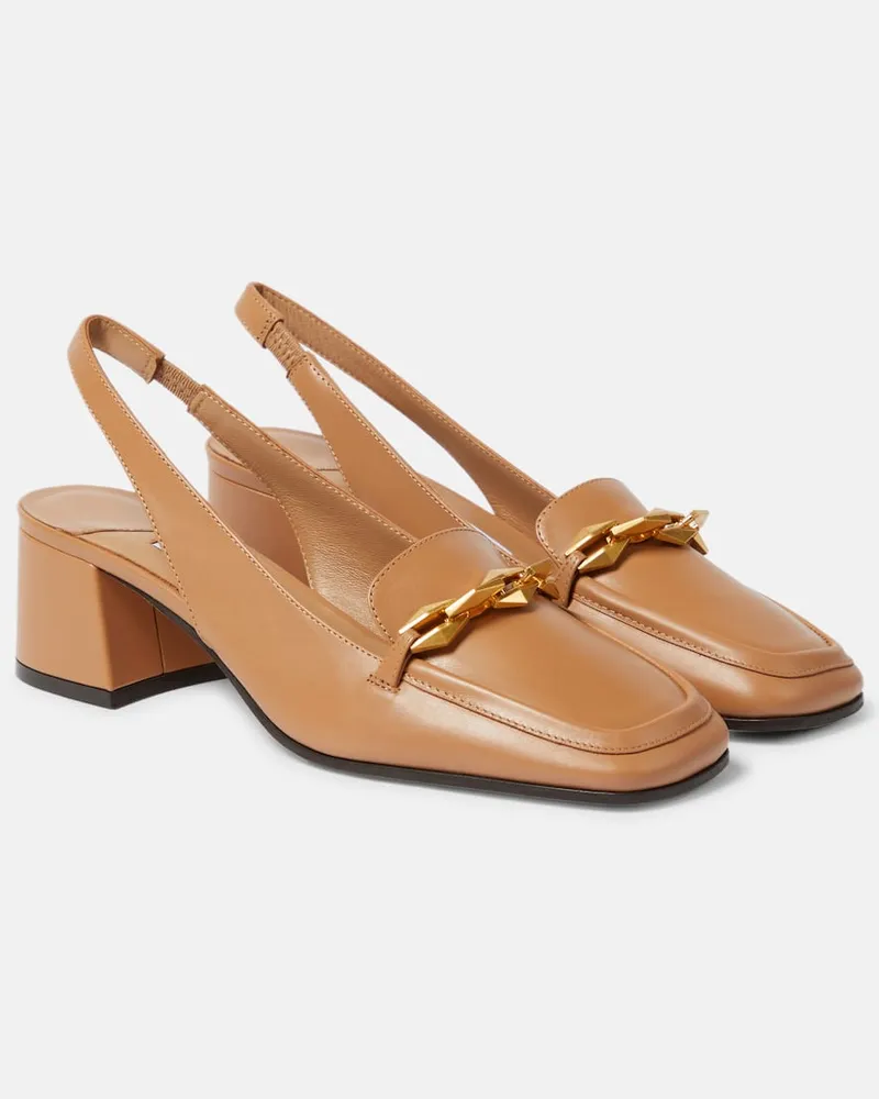 Jimmy Choo Slingback-Pumps Diamond Tilda 45 aus Leder Weiß