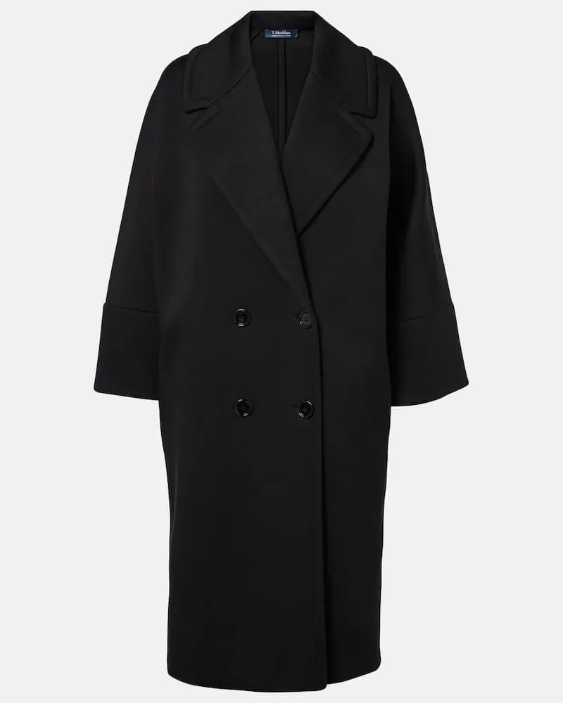 Max Mara Mantel Emma aus Jersey Schwarz