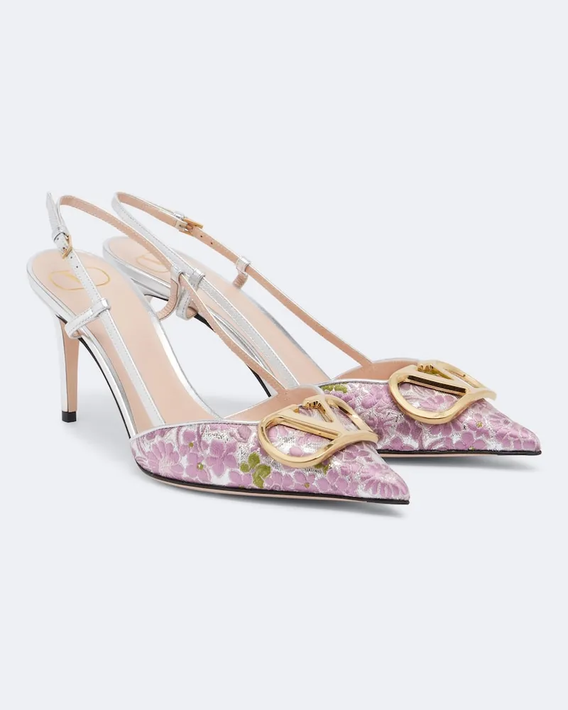 Valentino Garavani Slingback-Pumps VLogo mit Leder Rosa