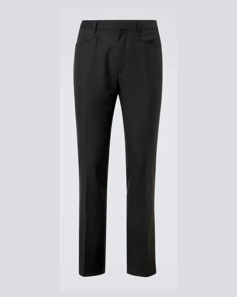 Tom Ford Schmale Hose Dyllan aus Wolle und Mohair Schwarz