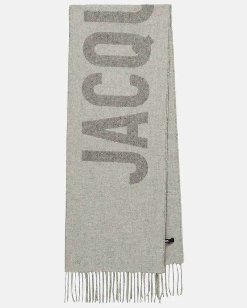 Jacquemus Schal L’écharpe Jacquemus aus Schurwolle Grau