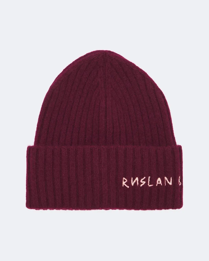 RUSLAN BAGINSKIY Beanie aus Kaschmir Burgunderrot