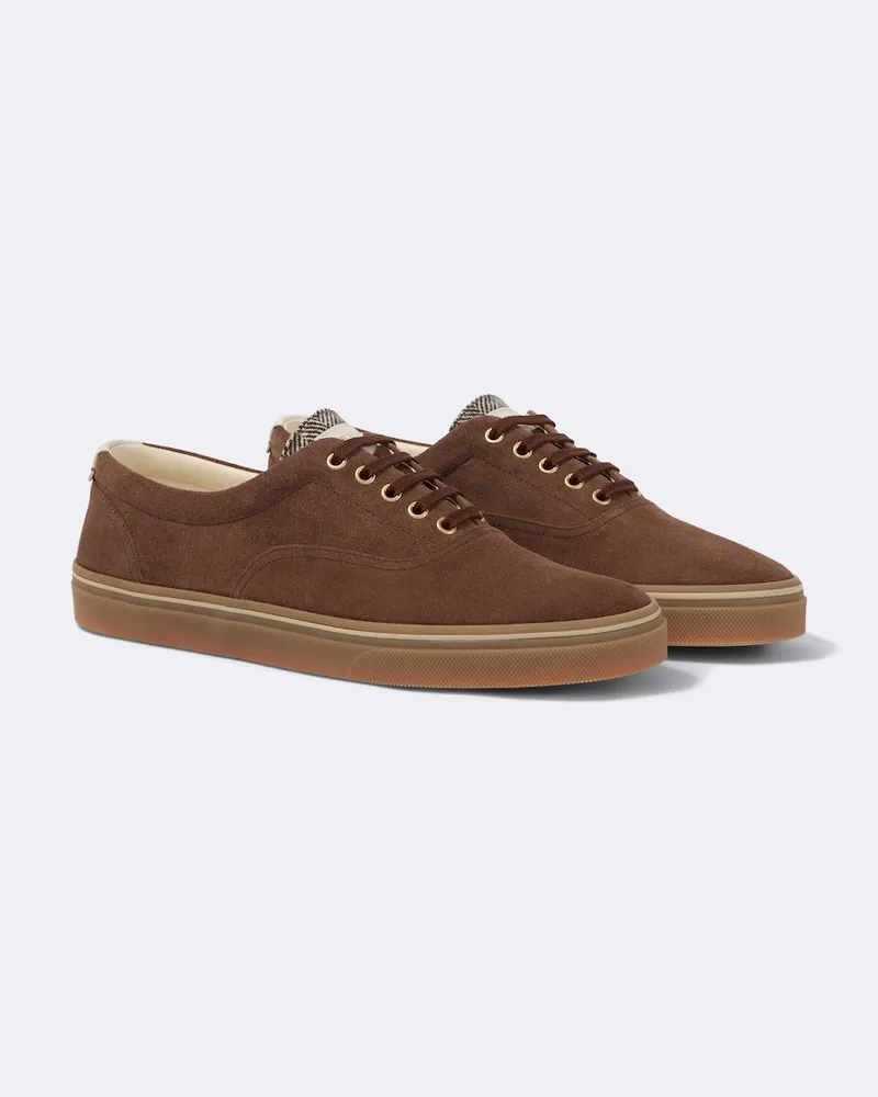 Brunello Cucinelli Sneakers aus Veloursleder Braun