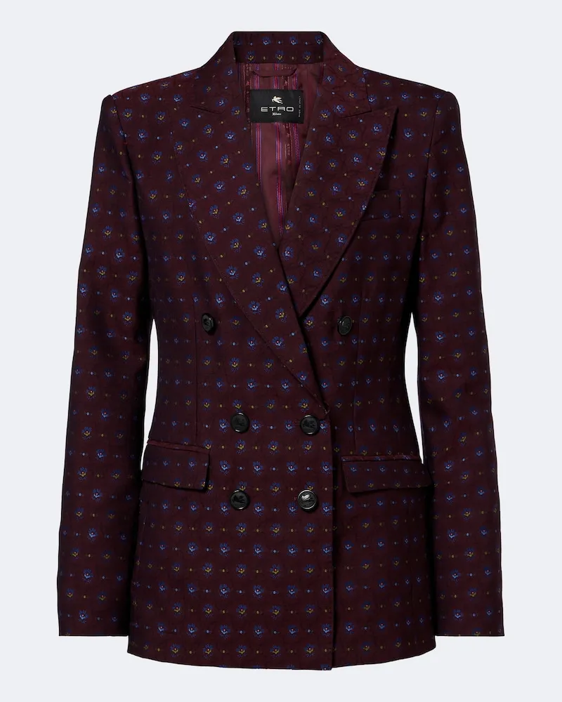 Etro Blazer aus Wolle und Baumwolle Burgunderrot