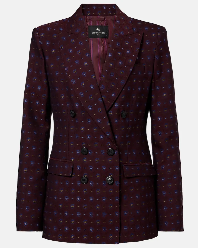Etro Blazer aus Wolle und Baumwolle Burgunderrot