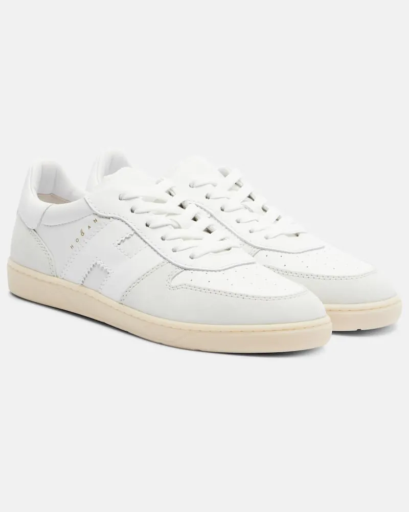 Hogan Sneakers Hogan H641 aus Leder und Veloursleder Weiß