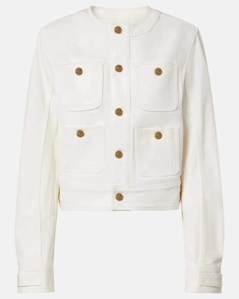 Balmain Jeansjacke Weiß