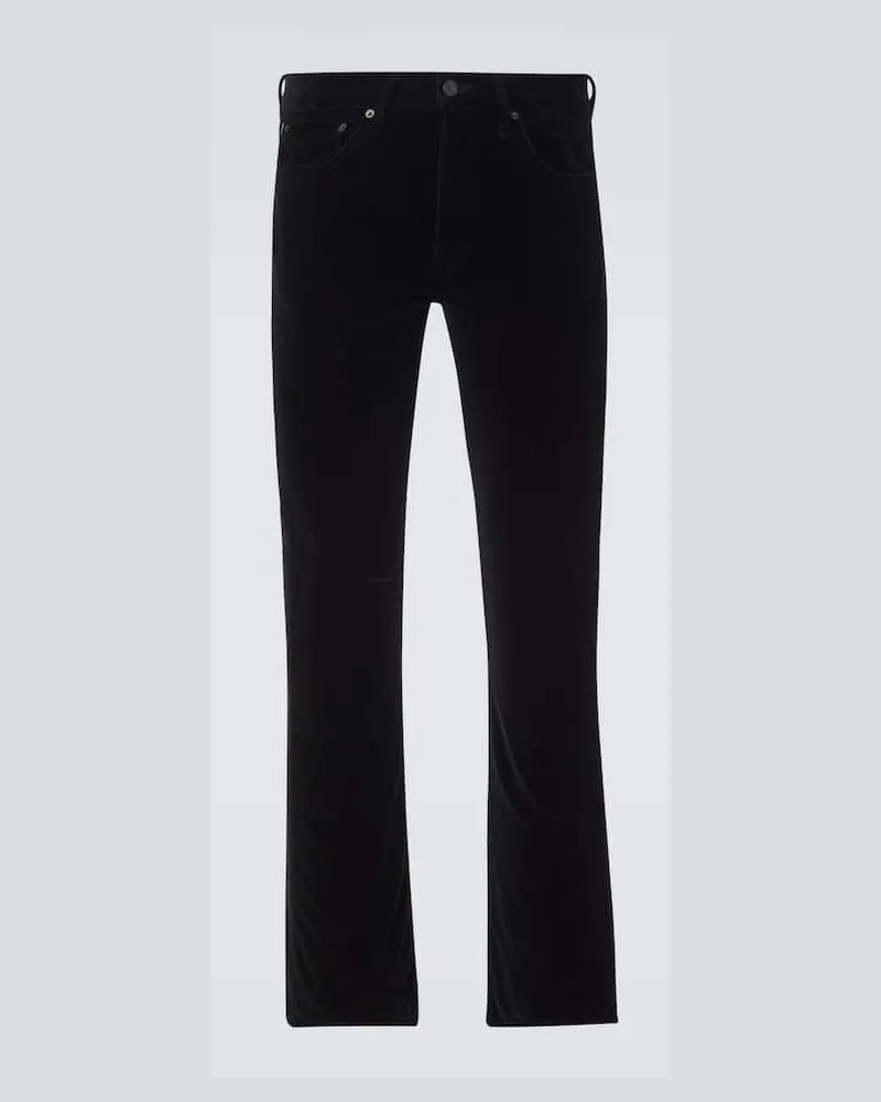 Tom Ford Bootcut-Hose aus Baumwollsamt Schwarz