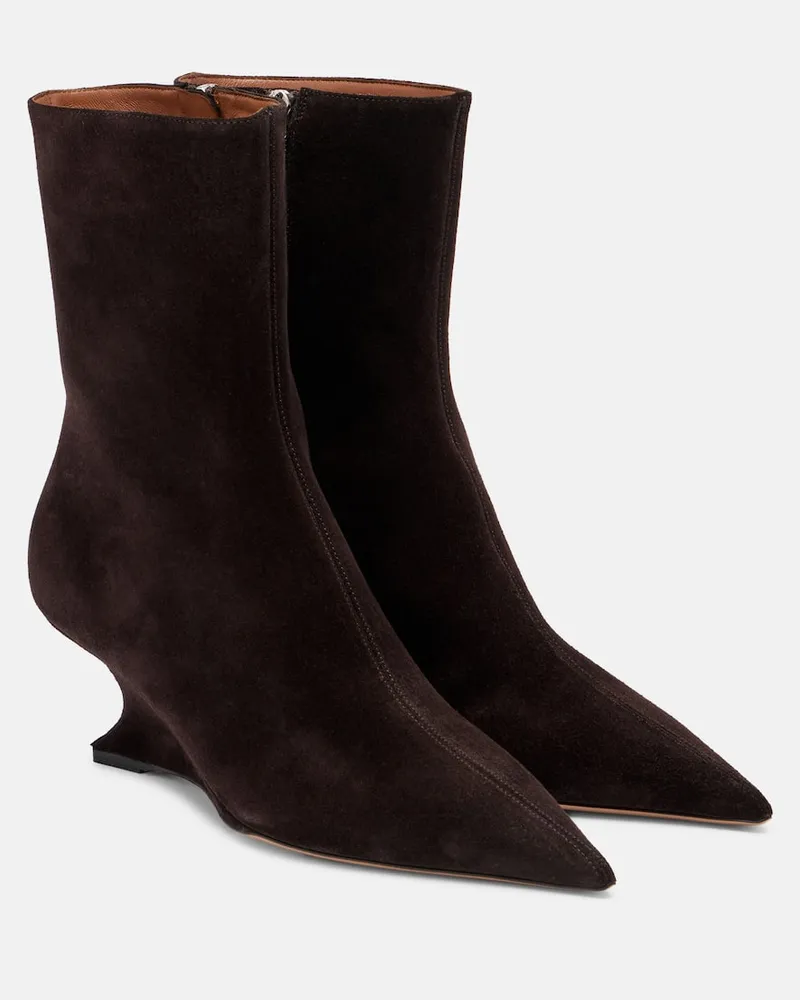 Paris Texas Ankle Boots Nina 50 aus Veloursleder Braun