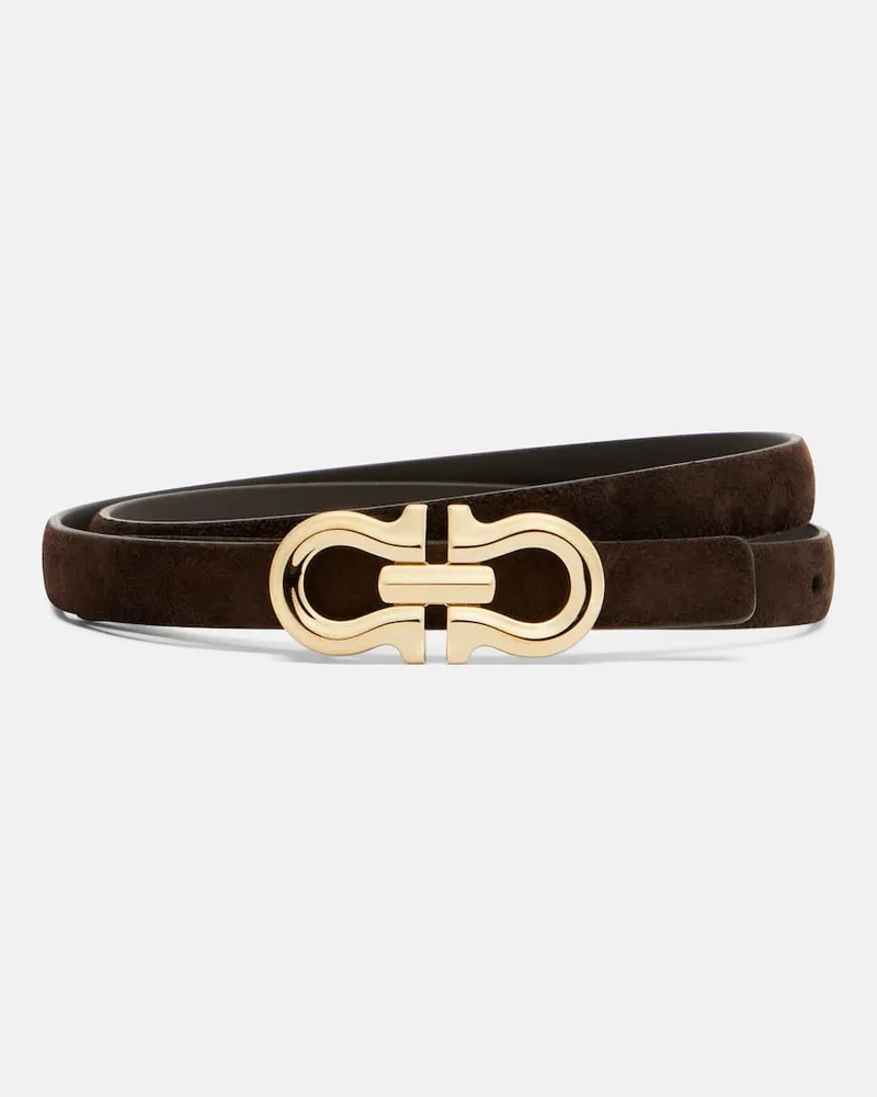 Ferragamo Gürtel aus Veloursleder Braun