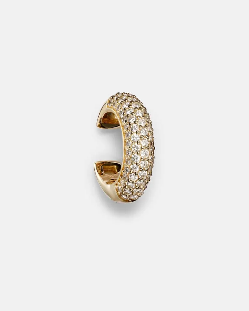 Stone & Strand Einzelner Ear Cuff aus 14kt Gelbgold (585/1000) mit Diamanten Gold