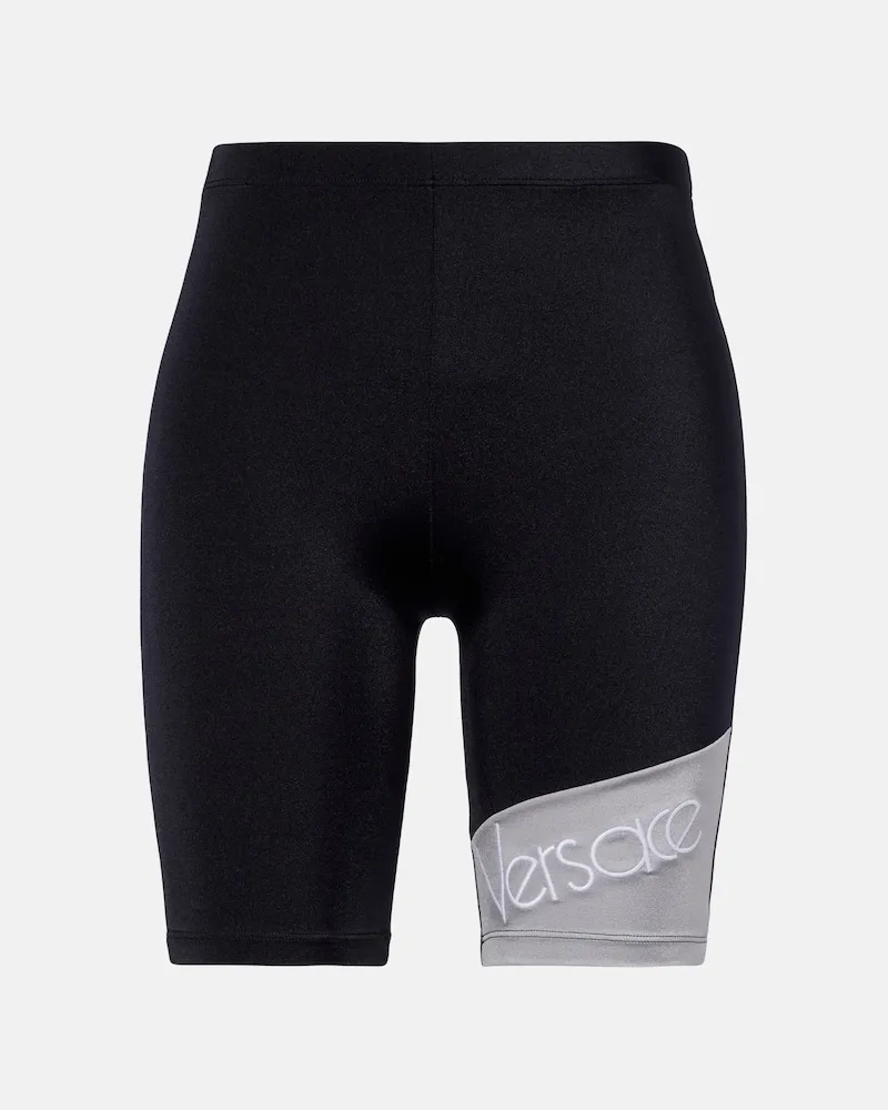 Versace Bestickte Shorts Schwarz