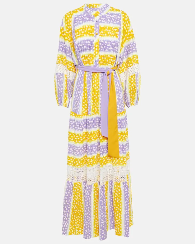 Diane von Furstenberg Besticktes Maxikleid aus Baumwolle Gelb