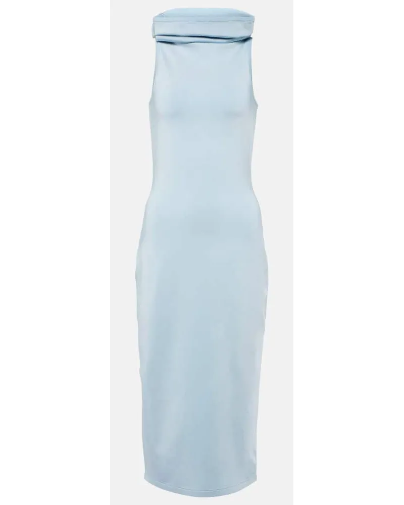 Alaïa Alaia Midikleid aus Jersey Blau