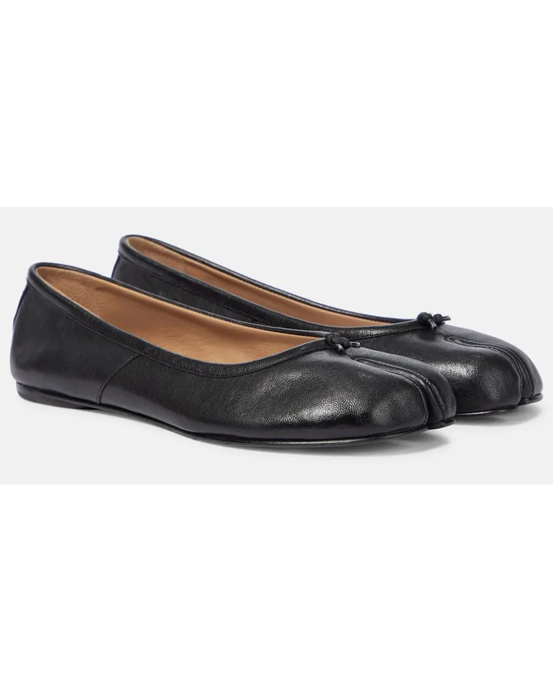 Maison Margiela Ballerinas Tabi aus Leder Schwarz