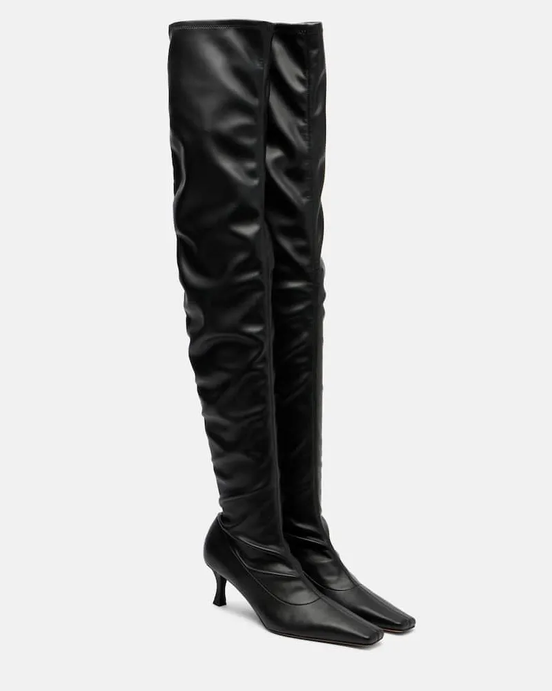 Proenza Schouler Overknee-Stiefel 60 aus Leder Schwarz