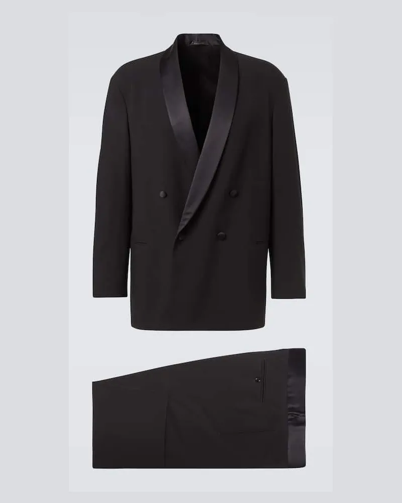 Giorgio Armani Anzug aus Schurwolle Schwarz