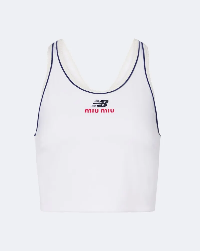 Miu Miu X New Balance Cropped-Top aus Jersey Weiß