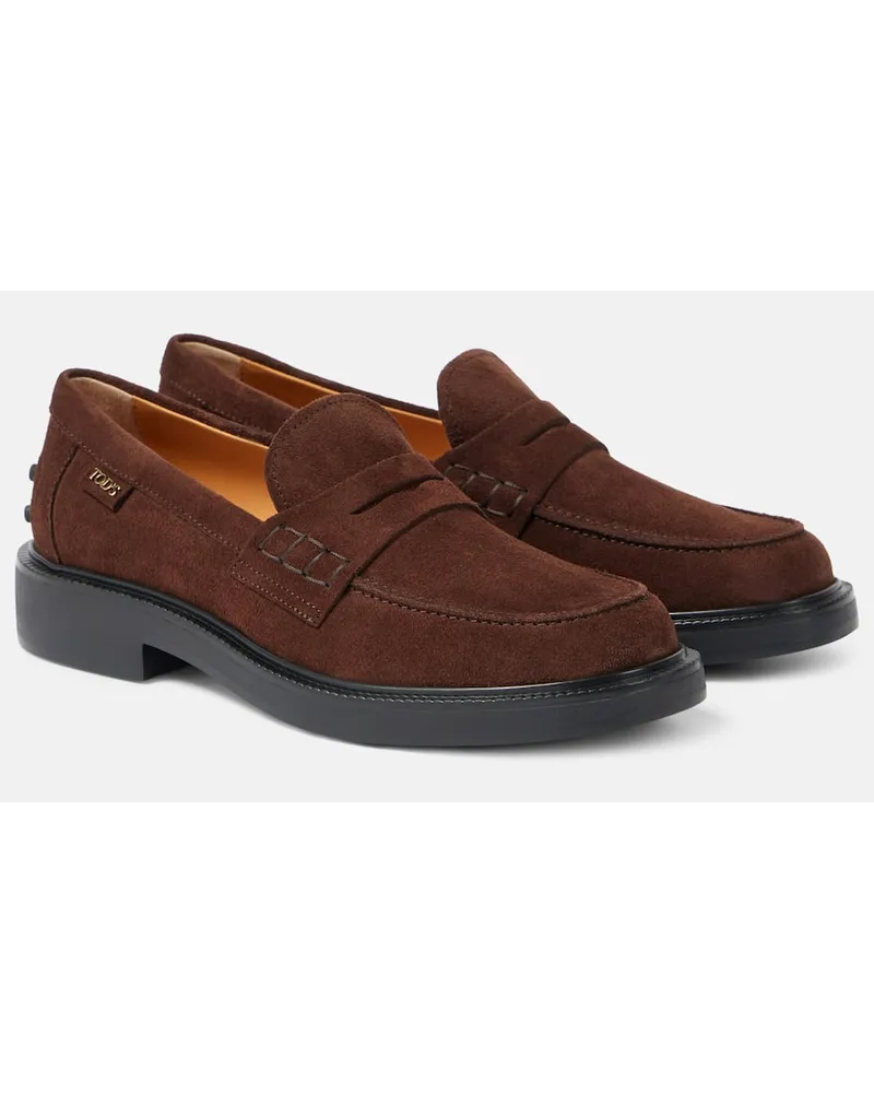TOD'S Loafers aus Veloursleder Braun