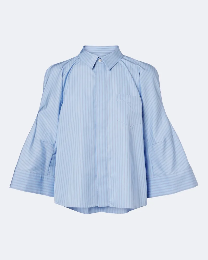 Sacai Hemd aus einem Baumwollgemisch Blau