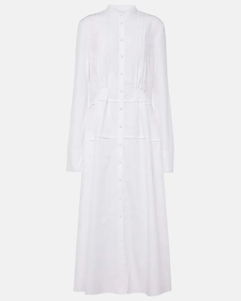 Jil Sander Hemdblusenkleid aus Baumwolle Weiß