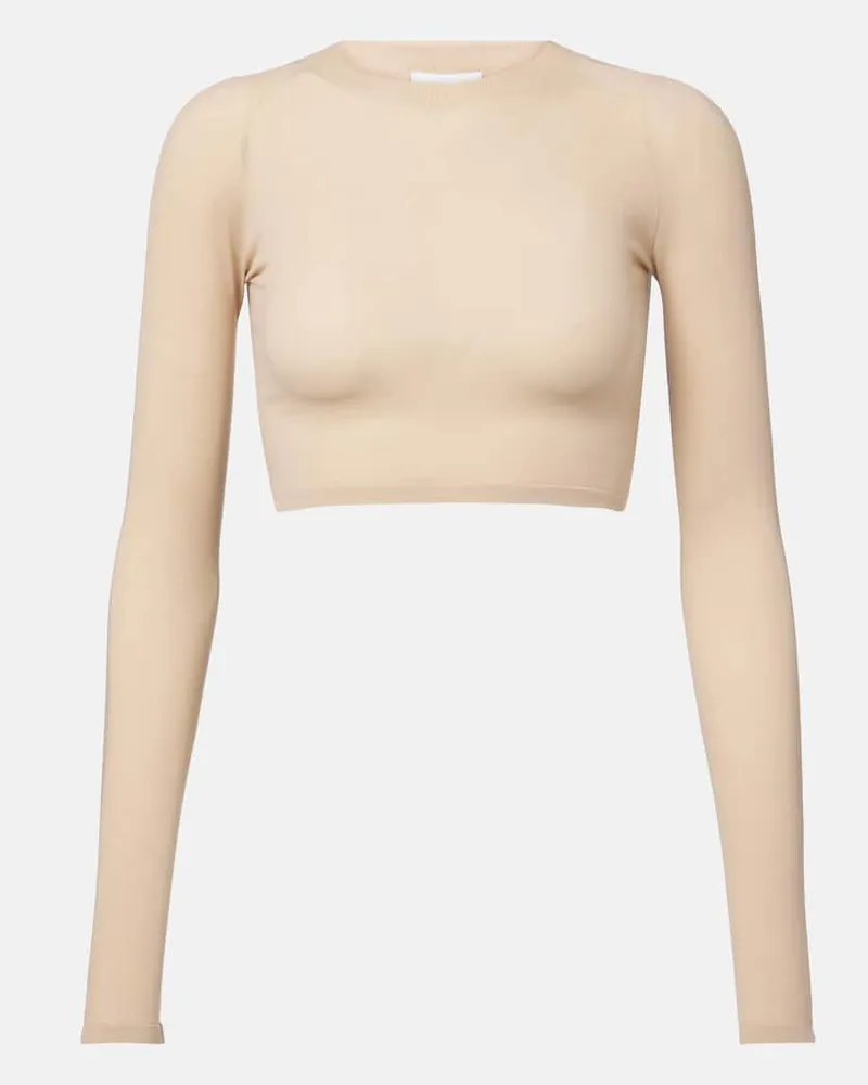 Alaïa Alaïa Cropped-Top aus Jersey Grau