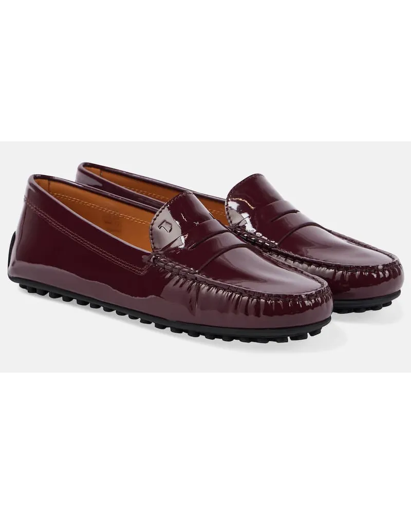 TOD'S Mokassins City Gommino aus Lackleder Burgund