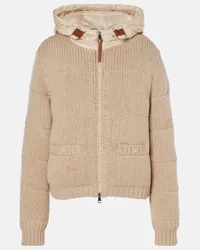 Moncler Wattierte Jacke aus Wolle Beige