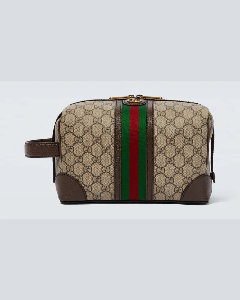 Gucci Kosmetiketui GG Supreme aus Canvas Braun