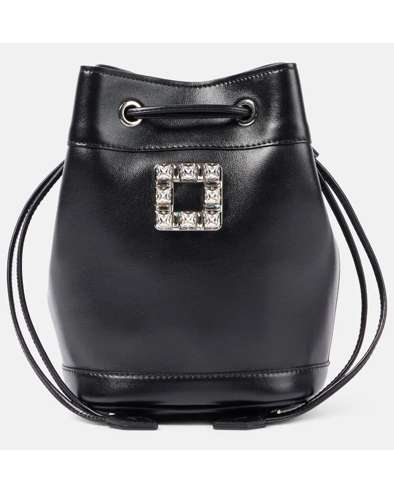 Roger Vivier Verzierte Bucket-Bag Tres Vivier aus Leder Schwarz