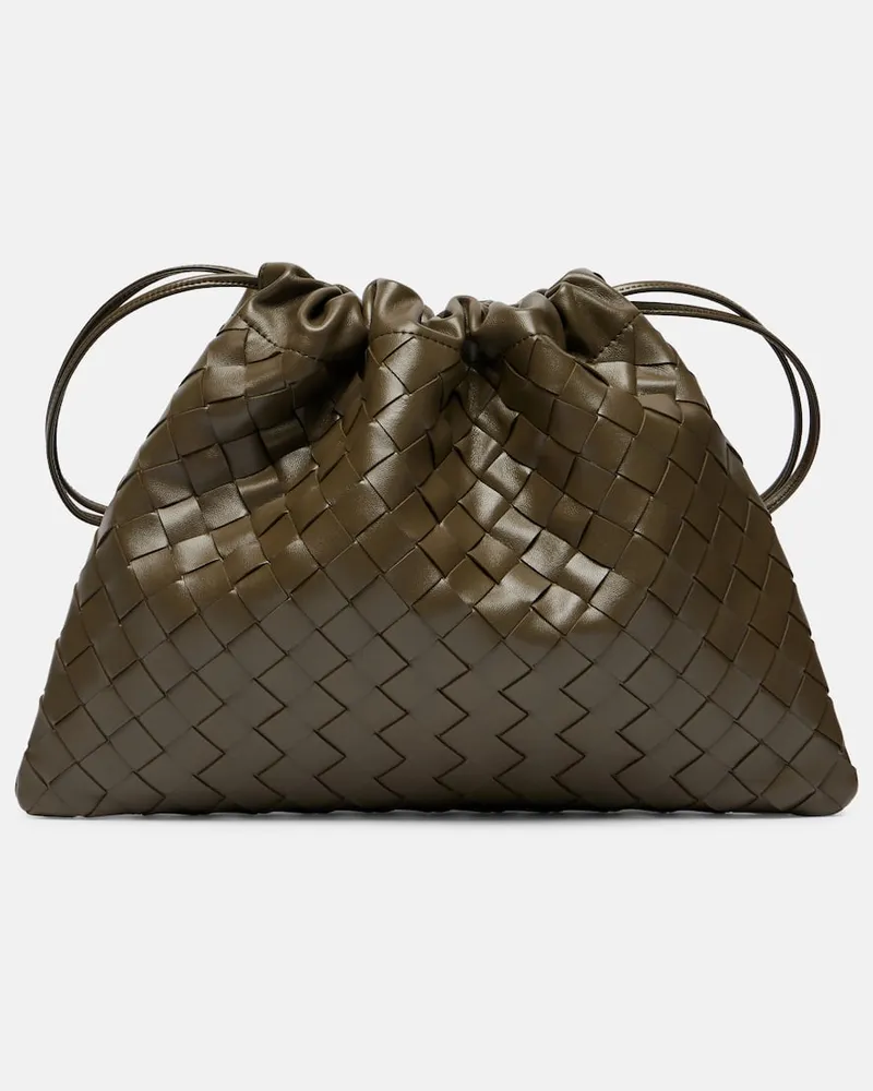 Bottega Veneta Clutch Dustbag Small aus Leder Grün