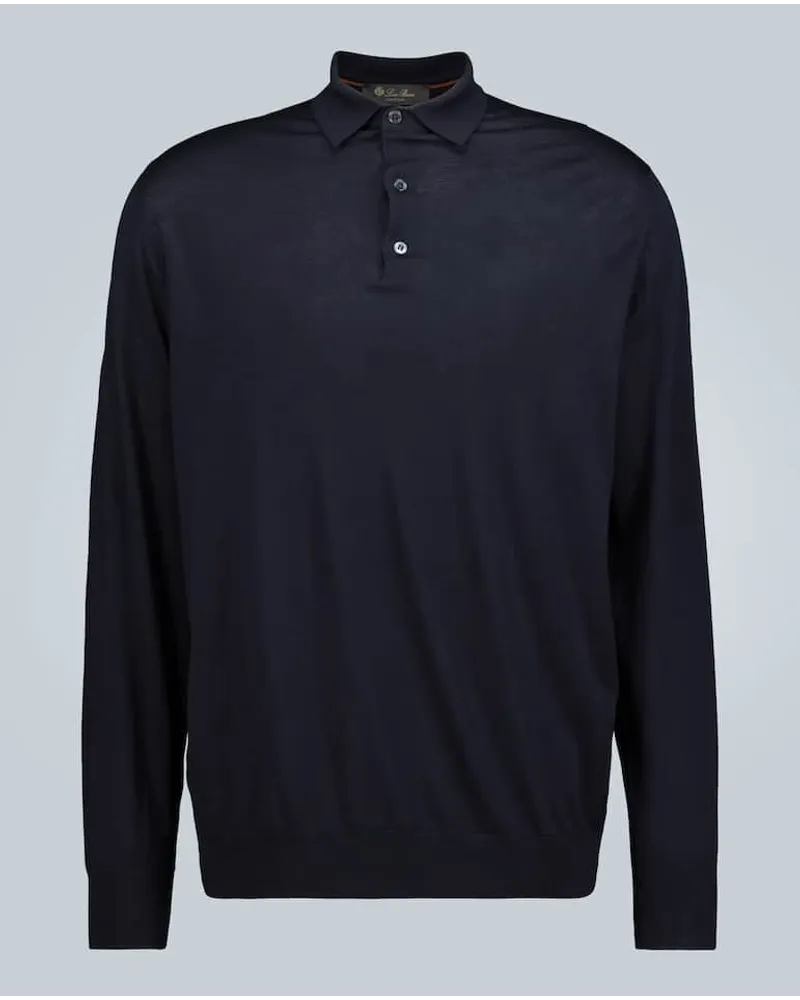 Loro Piana Polopullover Ml aus Wolle Blau