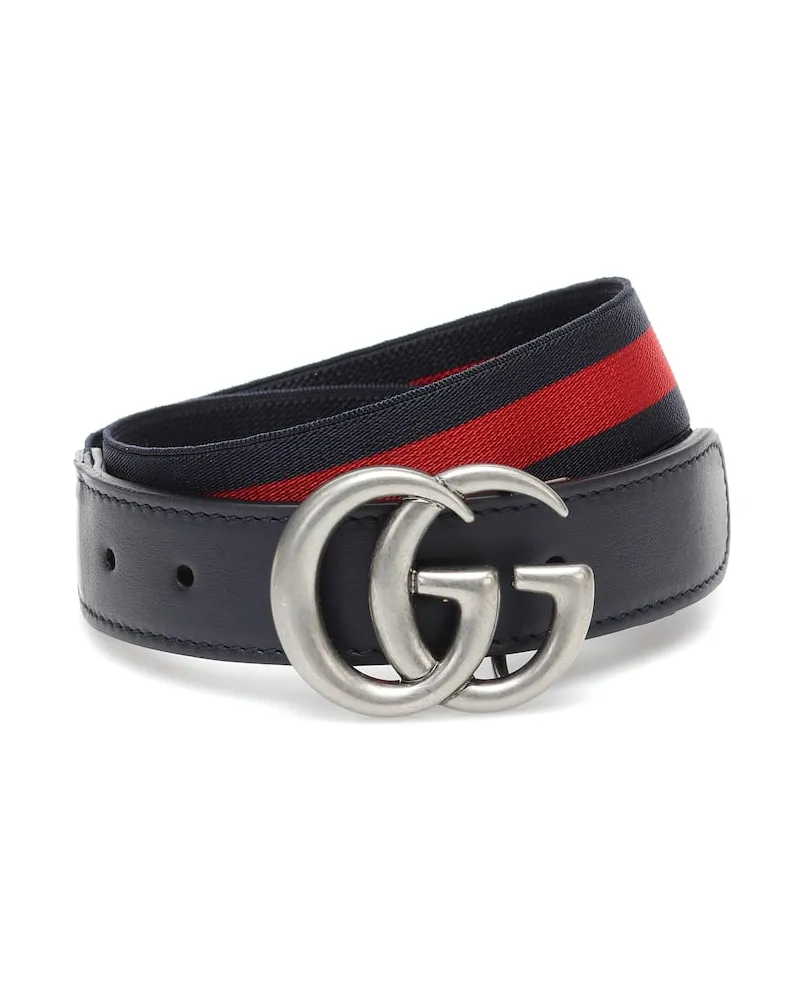 Gucci Gürtel Double G mit Leder Blau